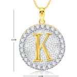 Buy Srikara Alloy Gold Plated CZ/AD Initial Letter K Fashion Jewellery Pendant Chain - SKP2193G - Purplle