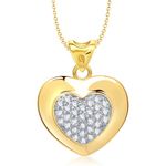 Buy Srikara Alloy Gold Plated CZ Valentine Days Heart Shape Fashion Jewelry Pendant - SKP1276G - Purplle