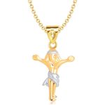 Buy Srikara Alloy Gold Plated CZ/AD Cross Pendant Fashion Jewelry Pendant Set Chain - SKCOMBO1442G - Purplle
