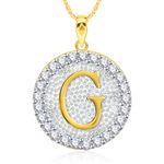 Buy Srikara Alloy Gold Plated CZ/AD Initial Letter G Fashion Jewellery Pendant Chain - SKP2209G - Purplle