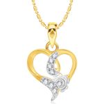 Buy Srikara Alloy Gold Plated CZ / AD Dizzy heart Fashion Jewelry Pendant with Chain - SKP2134G - Purplle