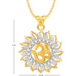 Buy Srikara Alloy Gold Plated CZ / AD Om Fashion Jewellery Pendant with Chain - SKP2454G - Purplle