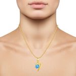 Buy Srikara Alloy Titled Heart Aqua Solitaire Fashion Jewellery Pendant with Chain - SKP2889G - Purplle