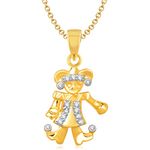 Buy Srikara Alloy Gold Plated CZ / AD Joker Fashion Jewellery Pendant with Chain - SKP1274G - Purplle