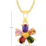Buy Srikara Alloy Gold Plated CZ/AD Stone Flower Fashion Jewelry Pendant with Chain - SKP2361G - Purplle