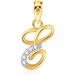 Buy Srikara Alloy Gold Plated CZ/AD Initial Letter E Fashion Jewellery Pendant Chain - SKP1500G - Purplle