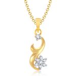 Buy Srikara Alloy Gold Plated CZ / AD Hook lock Fashion Jewellery Pendant with Chain - SKP1095G - Purplle