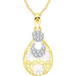 Buy Srikara Alloy Gold Plated CZ / AD Dazzling Fashion Jewellery Pendant with Chain - SKP2644G - Purplle