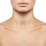 Buy Srikara Alloy Gold Plated CZ / AD Om Ganesh Fashion Jewellery Pendant with Chain - SKP2763G - Purplle