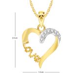 Buy Srikara Alloy Gold Plated CZ / AD Love Heart Fashion Jewelry Pendant with Chain - SKP2776G - Purplle