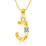 Buy Srikara Alloy Brass Gold Plated CZ Initial "J" Alphabet Fashion Jewelry Pendant - SKP2811G - Purplle
