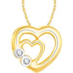 Buy Srikara Alloy Gold Plated Couple Heart CZ/AD Studded Fashion Jewelry Pendant - SKP2842G - Purplle