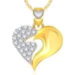 Buy Srikara Alloy Gold Plated CZ Attractive Heart Valentine Fashion Jewelry Pendant - SKP1858G - Purplle