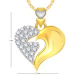 Buy Srikara Alloy Gold Plated CZ Attractive Heart Valentine Fashion Jewelry Pendant - SKP1858G - Purplle