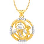 Buy Srikara Alloy Gold Plated CZ/AD Ganesha Om Fashion Jewellery Pendant Chain - SKP2455G - Purplle