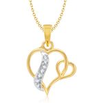 Buy Srikara Alloy Gold Plated CZ / AD Fashion Jewellery Pendant with Chain - SKP1057R - Purplle