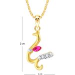 Buy Srikara Alloy Gold Plated CZ/AD Initial Letter U Ganesh Fashion Jewelry Pendant - SKP2256G - Purplle