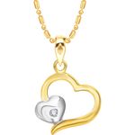 Buy Srikara Alloy Brass Gold Plated CZ Couple Heart Pattern Fashion Jewelry Pendant - SKP2844G - Purplle