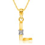 Buy Srikara Alloy Brass Gold Plated CZ Initial "L" Alphabet Fashion Jewelry Pendant - SKP2813G - Purplle