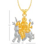 Buy Srikara Alloy Gold Plated CZ / AD Ambe Maa Fashion Jewellery Pendant with Chain - SKP2768G - Purplle