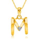 Buy Srikara Alloy Brass Gold Plated CZ Initial "M" Alphabet Fashion Jewelry Pendant - SKP2814G - Purplle