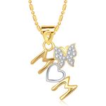 Buy Srikara Alloy Gold Plated CZ/AD Mother'S Blessings Fashion Jewelry Pendant Chain - SKP1406G - Purplle