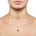 Buy Srikara Alloy Gold Plated CZ/AD Glittering Red Solitaire Fashion Jewelry Pendant - SKP2878G - Purplle