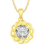 Buy Srikara Alloy Gold Plated CZ/AD Single Stone Solitaire Fashion Jewelry Pendant - SKP2474G - Purplle