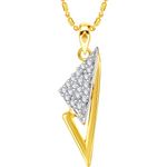 Buy Srikara Alloy Gold Plated CZ/AD Well Crafted Fashion Jewelry Pendant with Chain - SKP2711G - Purplle