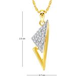 Buy Srikara Alloy Gold Plated CZ/AD Well Crafted Fashion Jewelry Pendant with Chain - SKP2711G - Purplle
