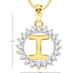 Buy Srikara Alloy Gold Plated CZ/AD Initial Letter I Fashion Jewellery Pendant Chain - SKP1955G - Purplle