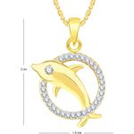 Buy Srikara Alloy Gold Plated CZ / AD Dolphin Fashion Jewellery Pendant with Chain - SKP2524G - Purplle