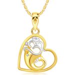 Buy Srikara Alloy Gold Plated CZ/AD OM Heart Pattern Fashion Jewellery Pendant Chain - SKP2835G - Purplle