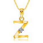 Buy Srikara Alloy Brass Gold Plated CZ Initial "Z" Alphabet Fashion Jewelry Pendant - SKP2827G - Purplle