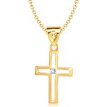 Buy Srikara Alloy Gold Plated CZ/AD Cross Pendant Fashion Jewelry Pendant Set Chain - SKCOMBO1438G - Purplle