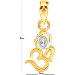 Buy Srikara Alloy Gold Plated CZ / AD Om Fashion Jewellery Pendant with Chain - SKP1570G - Purplle