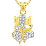 Buy Srikara Alloy Gold Plated CZ / AD Shambhavi Fashion Jewellery Pendant with Chain - SKP2057G - Purplle