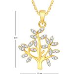 Buy Srikara Alloy Gold Plated CZ / AD Tree Fashion Jewellery Pendant with Chain - SKP2528G - Purplle