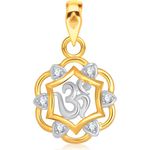 Buy Srikara Alloy Gold Plated CZ / AD Om Fashion Jewellery Pendant with Chain - SKP1553G - Purplle