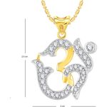 Buy Srikara Alloy Gold Plated CZ / AD Om Fashion Jewellery Pendant with Chain - SKP2766G - Purplle