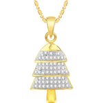Buy Srikara Alloy Gold Plated CZ / AD Christmas Tree Fashion Jewellery Pendant Chain - SKP2527G - Purplle