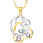 Buy Srikara Alloy Gold Plated CZ/AD Heart With Om Fashion Jewelry Pendant with Chain - SKP2216G - Purplle