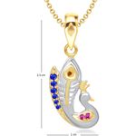 Buy Srikara Alloy Gold Plated CZ / AD Charming Mayur Fashion Jewellery Pendant Chain - SKP1495G - Purplle