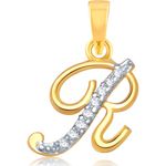 Buy Srikara Alloy Gold Plated CZ / AD Letter R Fashion Jewellery Pendant with Chain - SKP1111GA - Purplle