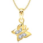 Buy Srikara Alloy Gold Plated CZ/AD Flaying Butterfly Fashion Jewelry Pendant Chain - SKP1316G - Purplle