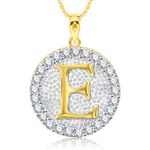 Buy Srikara Alloy Gold Plated CZ/AD Initial Letter E Fashion Jewellery Pendant Chain - SKP2188G - Purplle