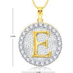 Buy Srikara Alloy Gold Plated CZ/AD Initial Letter E Fashion Jewellery Pendant Chain - SKP2188G - Purplle
