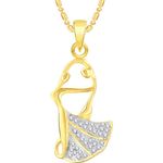 Buy Srikara Alloy Gold Plated CZ / AD Fashion Jewellery Pendant with Chain - SKP2531G - Purplle