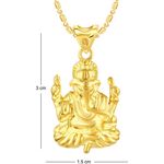 Buy Srikara Alloy Gold Plated CZ / AD Ganpati Fashion Jewellery Pendant with Chain - SKP2509G - Purplle