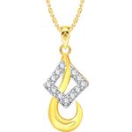 Buy Srikara Alloy Gold Plated CZ / AD Square Fashion Jewellery Pendant with Chain - SKP2578G - Purplle